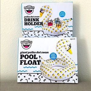 🆕 Big Mouth Swan Pool Float + Drink Holder Set